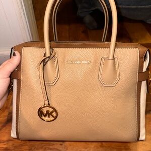 Michael Kors Beige and Brown Satchel